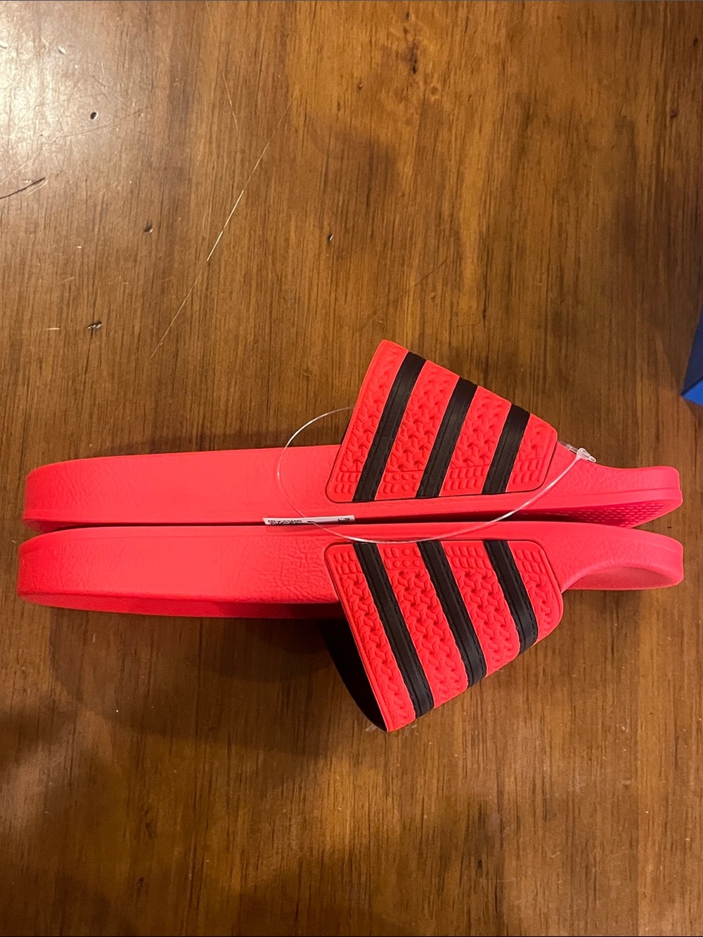 Adidas Adilette Slides Shoes Sandals JR3619 Made in Italy red Mens Size 11 - Picture 12 of 16